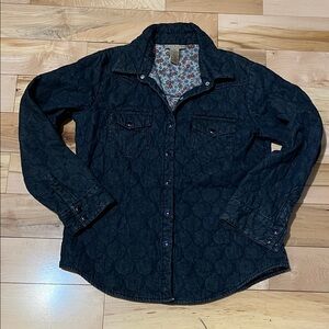 Cotton Ginny Dark Denim Quilted Shirt